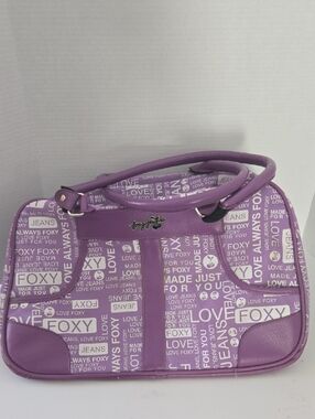 Foxy Jeans Purple Logo-Print Shoulder Bag